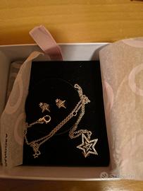 girocollo con orecchini argento pandora 