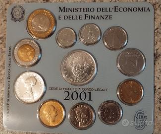serie monete lira 2001