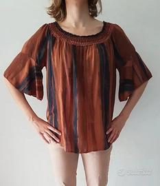 Camicetta fresca in viscosa, oversize, nuova, S