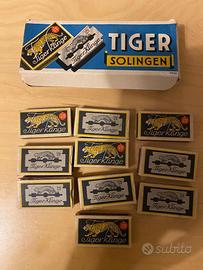 Lamette da barba barbiere Tiger Solingen vintage