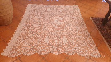 Coperta matrimoniale artigianale a filet