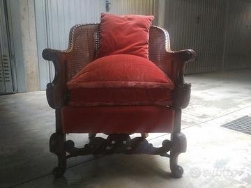 Divano rattan 2posti paglia di vienna e 2 poltrone