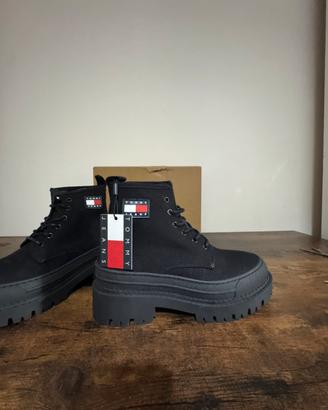 Stivali Tommy Jeans Foxing Boot 37 Neri Nuovi