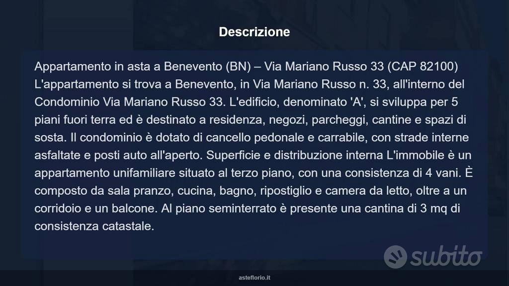Appartamento – Benevento, Benevento Ovest, Ferrovia - Altro
