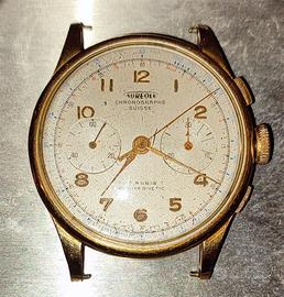 OROLOGIO CRONOGRAFO AUREOLE SWISS ORO 750 18K