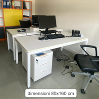 Scrivania Ufficio 160x80 bianca, con cassettiera