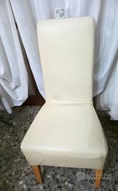 Sedia Poltrona legno e vera pelle tipo Calligaris