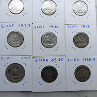Argento 9 monete Regno d'Italia da collezione
