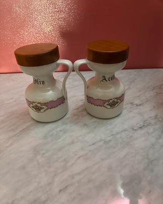 set vintage olio e aceto in ceramica