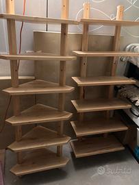 2 scaffali mensole ikea varde legno massiccio