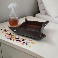 Svuotatasche in vera pelle colore marrone scuro