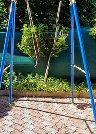 Altalena bimbi con seggiolino blu