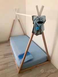 lettino  90 x 200 e rete doghe originale in faggio