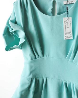 Closet Aqua Pleated Gathered Tunic tg.14UK/46-48It