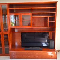 Parete  attrezzata legno massello ciliegio 270x235