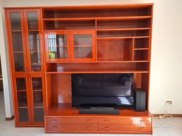 Parete  attrezzata legno massello ciliegio 270x235