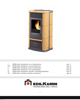 Stufa a pellet Edilkamin modello Rose comprese tub