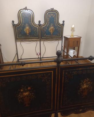 Letto dipinto a mano stile retrò