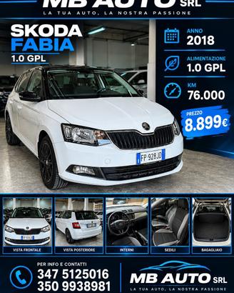 Skoda Fabia 2018 1.0MPI 70cv GPL
