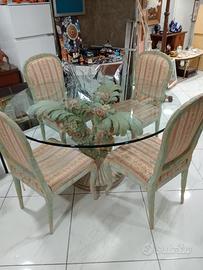 tavolo stile veneziano con 4 sedie