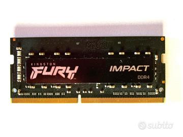 RAM 8Gb Fury Impact Kingston 2666 mhz zero errori