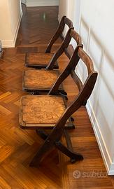 Tre sedie "pieghevoli da cinema/teatro primi '900