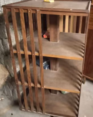 Libreria girevole in legno massello