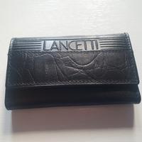 Portachiavi da uomo Lancetti in vera pelle nero 