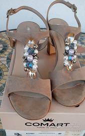 Sandali camoscio _ plantare in pelle