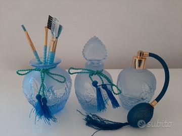 Set da Toiletta vintage in vetro satinato