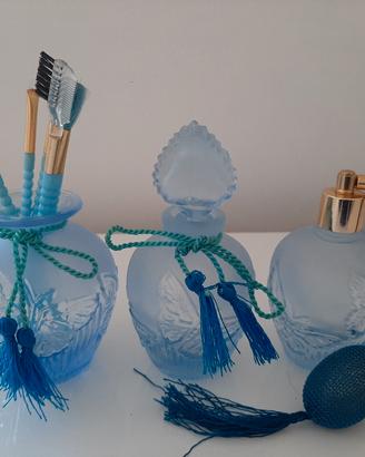 Set da Toiletta vintage in vetro satinato