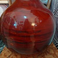 vaso in bambù filato laccato rosso
