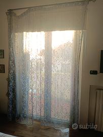 tenda portafinestra in organza con bastone 