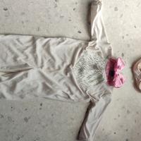 Vestito di carnevale da gattina bianca,circa 2anni