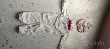 Vestito di carnevale da gattina bianca,circa 2anni