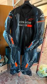 Tuta moto pelle Alpinestars tg 64 nera