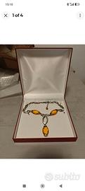 Collana Red Rubin NAC argento 925 con ambra