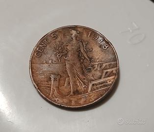 Regno d'Italia, 5 centesimi 1918, Italia su Prora 