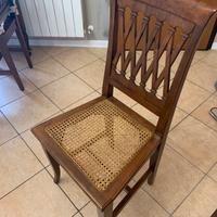 4 sedie antiche con seduta in paglia di vienna