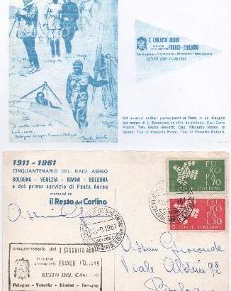 Cartolina comm. RAID AEREO BOLOGNA-VENEZIA-RIMINI