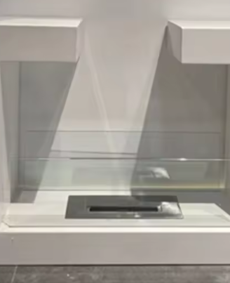 Caminetto a bioetanolo design in acciaio con vetro