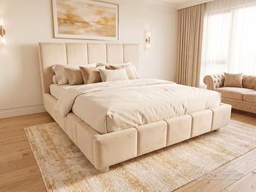 Letto Klimt varie misure in tessuto/pelle