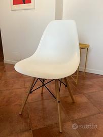 4 sedie in stile scandinavo bianco e legno