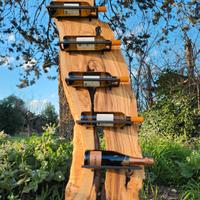 Grande Portabottiglie In Legno D'Ulivo 