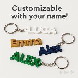 Portachiavi personalizzati con nome o parola in 3D