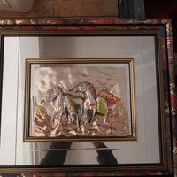 Quadro specchio come nuovo in foglia di argento