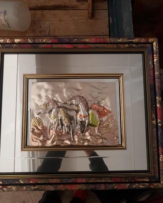 Quadro specchio come nuovo in foglia di argento