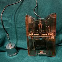 LAMPADARIO IN VETRO E ACCIAIO