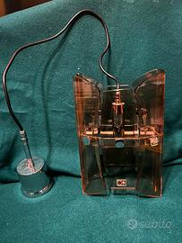 LAMPADARIO IN VETRO E ACCIAIO