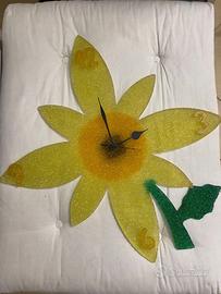 Orologio da parete fiore giallo sunflower